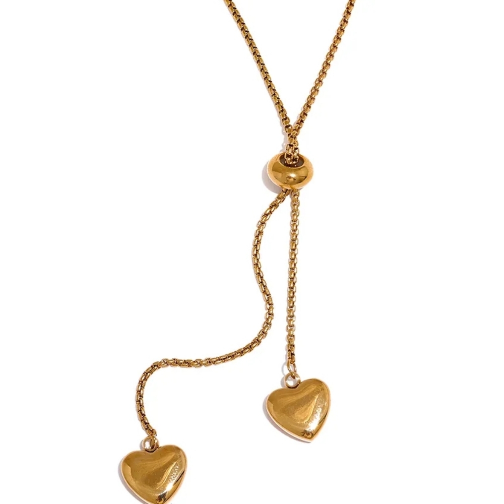 Heart Long Pendant Pull-Out Necklace
